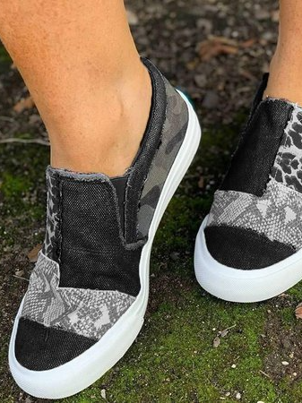 Vintage Flat Heel Leather Daily Sneakers