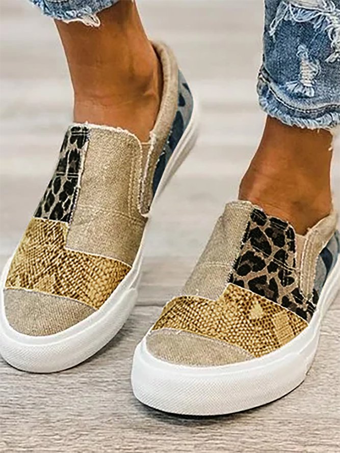 Vintage Flat Heel Leather Daily Sneakers