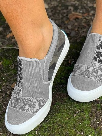 Vintage Flat Heel Leather Daily Sneakers