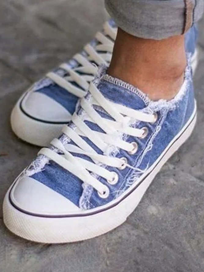 Canvas Flat Heel Casual Flats Sneakers&athletic