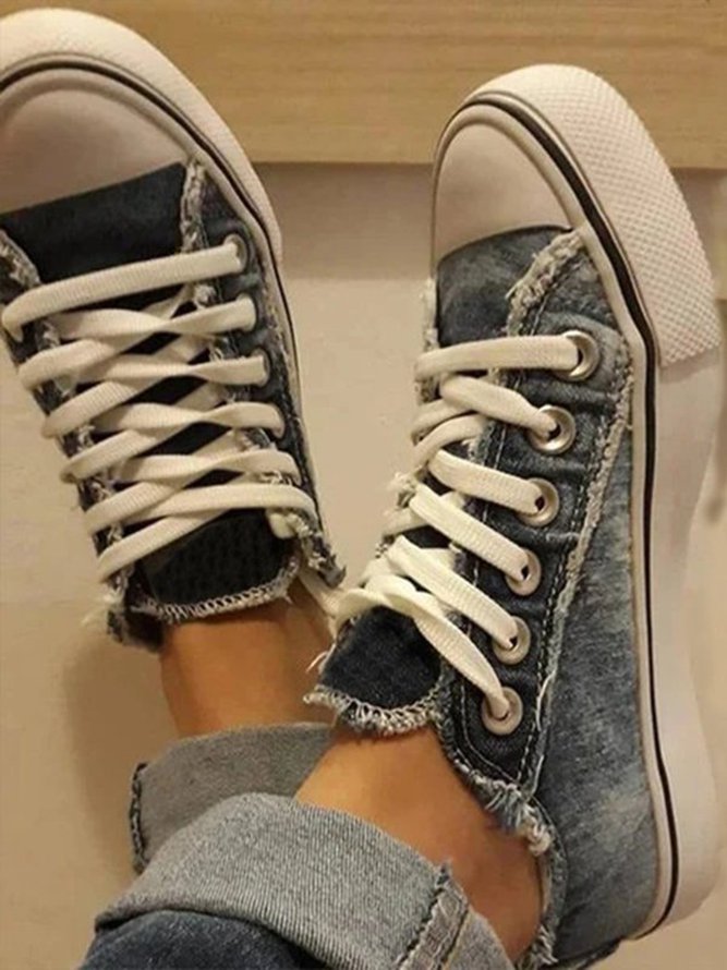 Canvas Flat Heel Casual Flats Sneakers&athletic