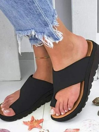 Women Casual Low Heel Open Toe Casual Sliver Sandals