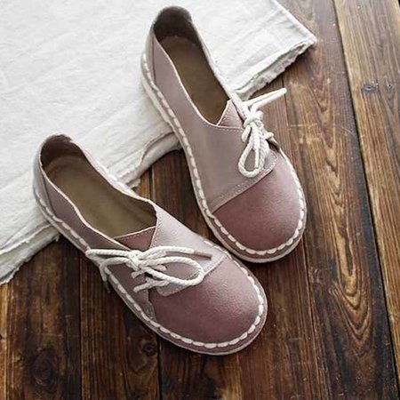 Women's Casual Vintage Round Toe Flats All Season Shoes