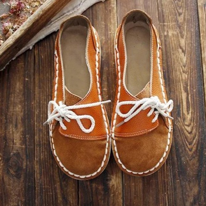 Women's Casual Vintage Round Toe Flats All Season Shoes
