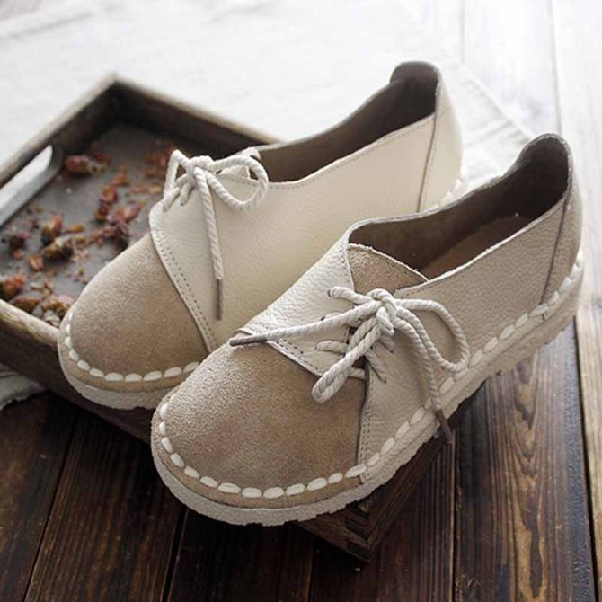 Women's Casual Vintage Round Toe Flats All Season Shoes