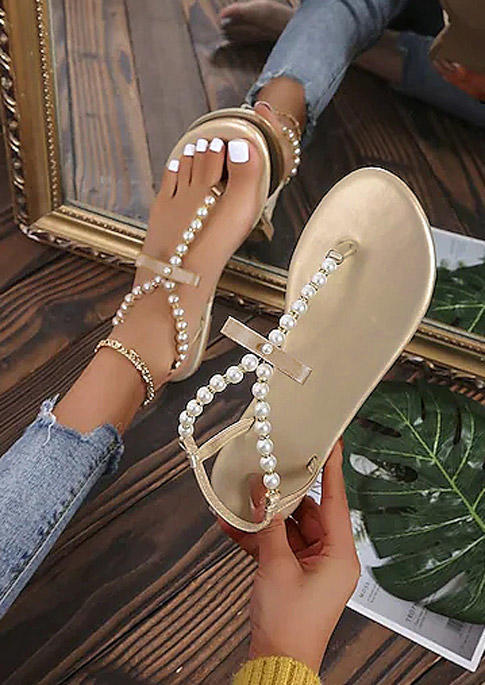 Beading Beach Flat Sandals