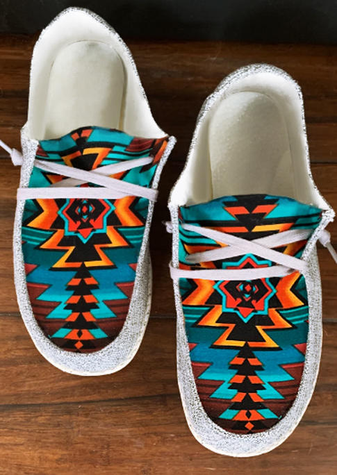 Aztec Geometric Lace Up Sneakers