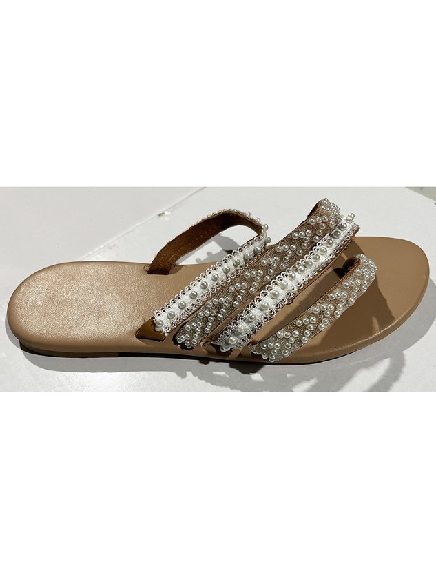 White Lace Strap Wedding Flip-Flops