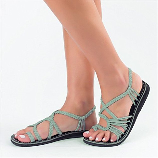 Summer Handmade Breathable Bandage Beach Flat Sandals
