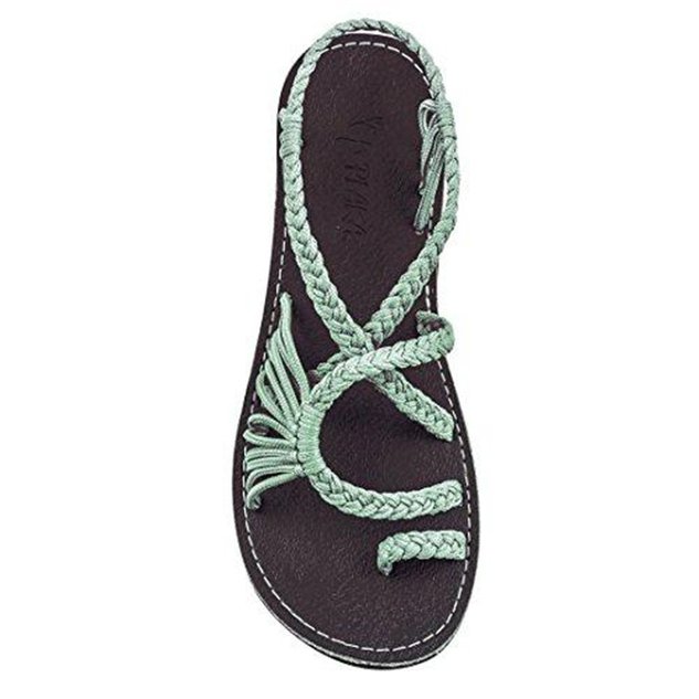 Summer Handmade Breathable Bandage Beach Flat Sandals
