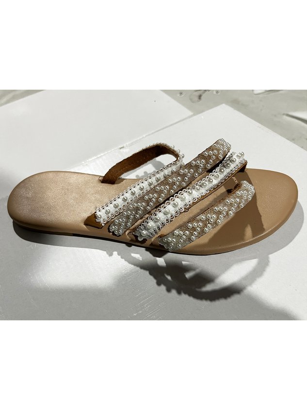 White Lace Strap Wedding Flip-Flops
