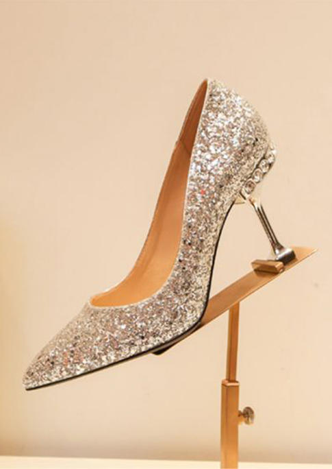 Rhinestone Pointed Toe Heels