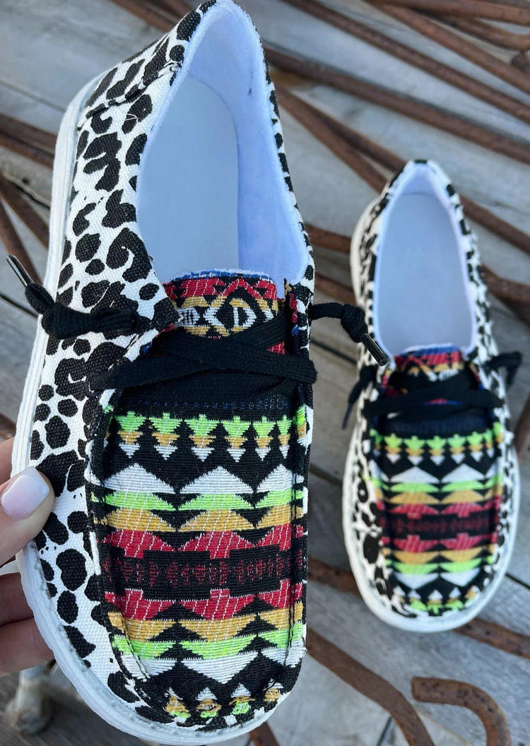 Western Leopard Lace Up Sneakers