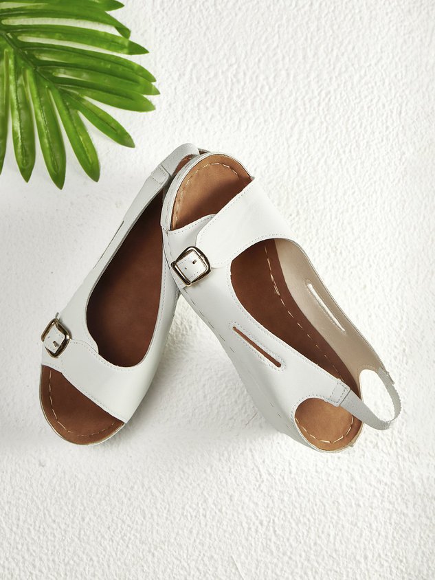 Summer Pink Pu Daily Vintage Sandals