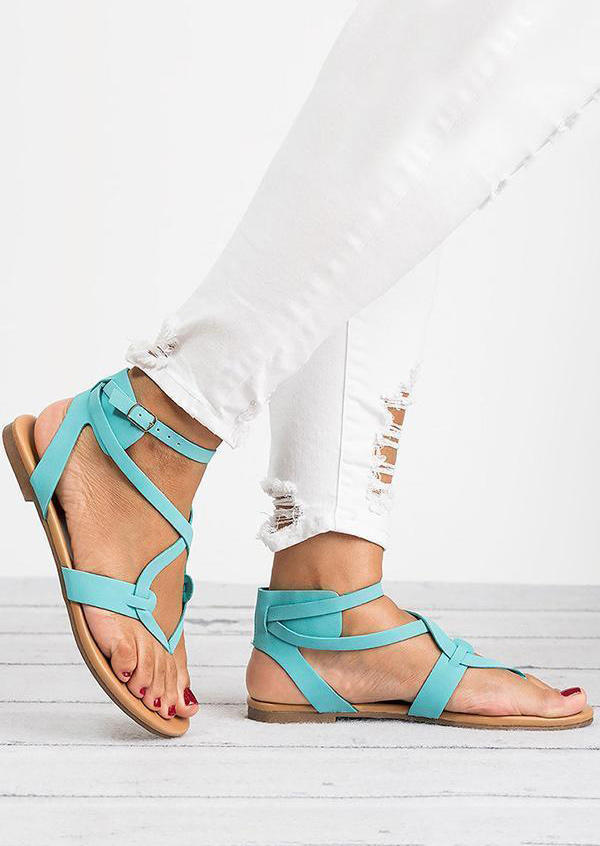 Hollow Out Cross Strap Flip Flop Flat Sandals
