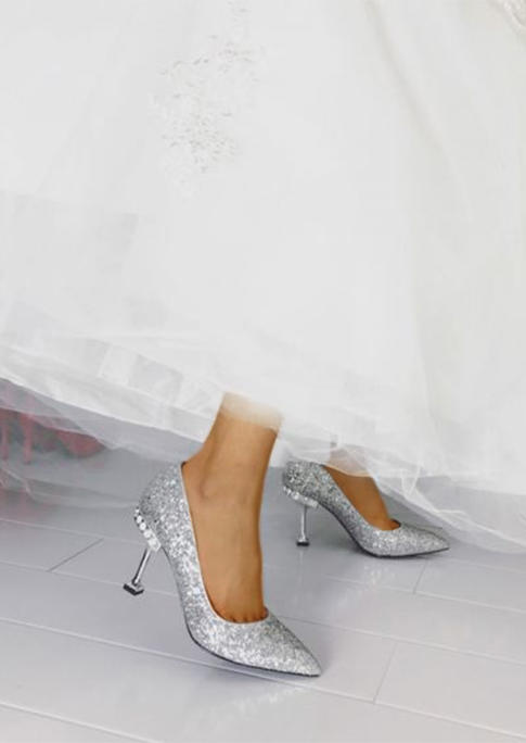 Rhinestone Pointed Toe Heels