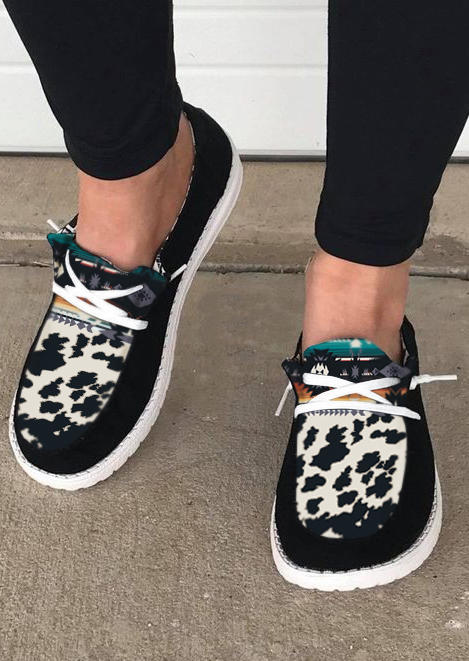 Aztec Cow Slip On Flat Sneakers