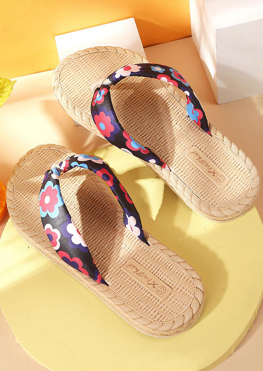 Colorful Cow Lace Up Flat Slippers