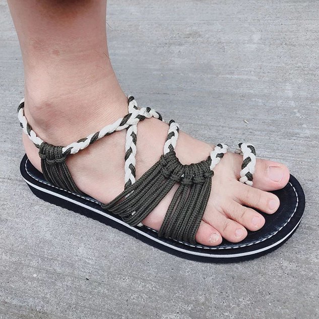Summer Handmade Breathable Bandage Beach Flat Sandals