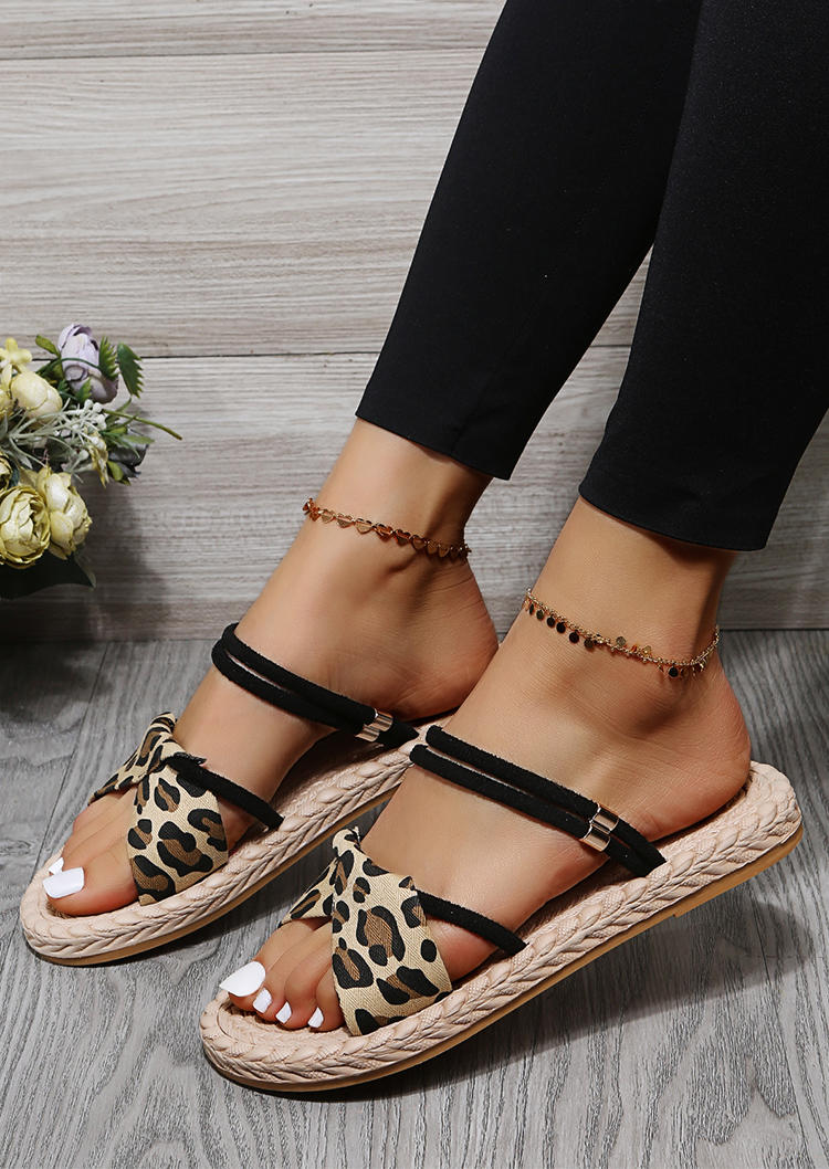 Leopard Slip-On Flat Sandals