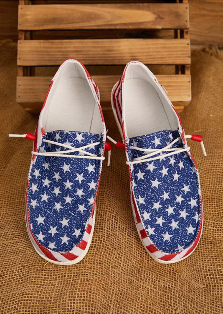 American Flag Lace Up Sneakers