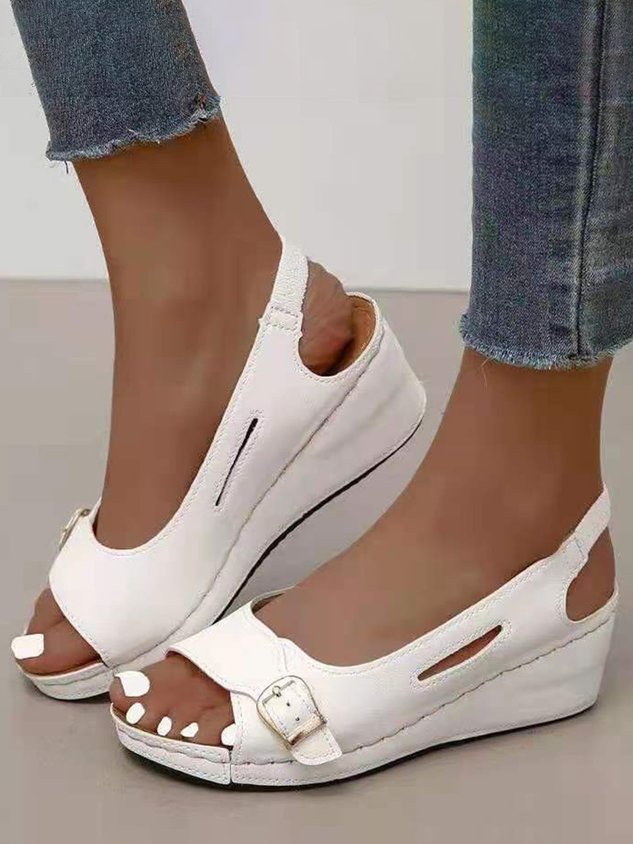 Summer Pink Pu Daily Vintage Sandals