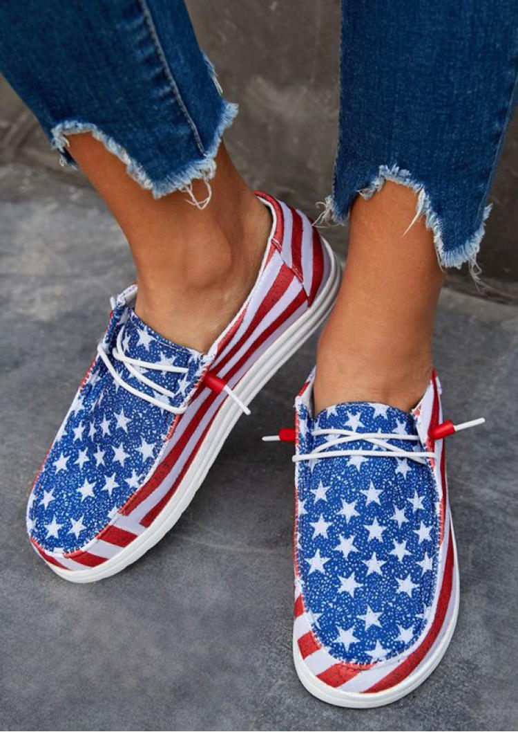 American Flag Lace Up Sneakers