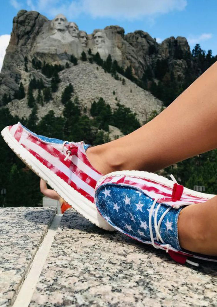 American Flag Lace Up Sneakers