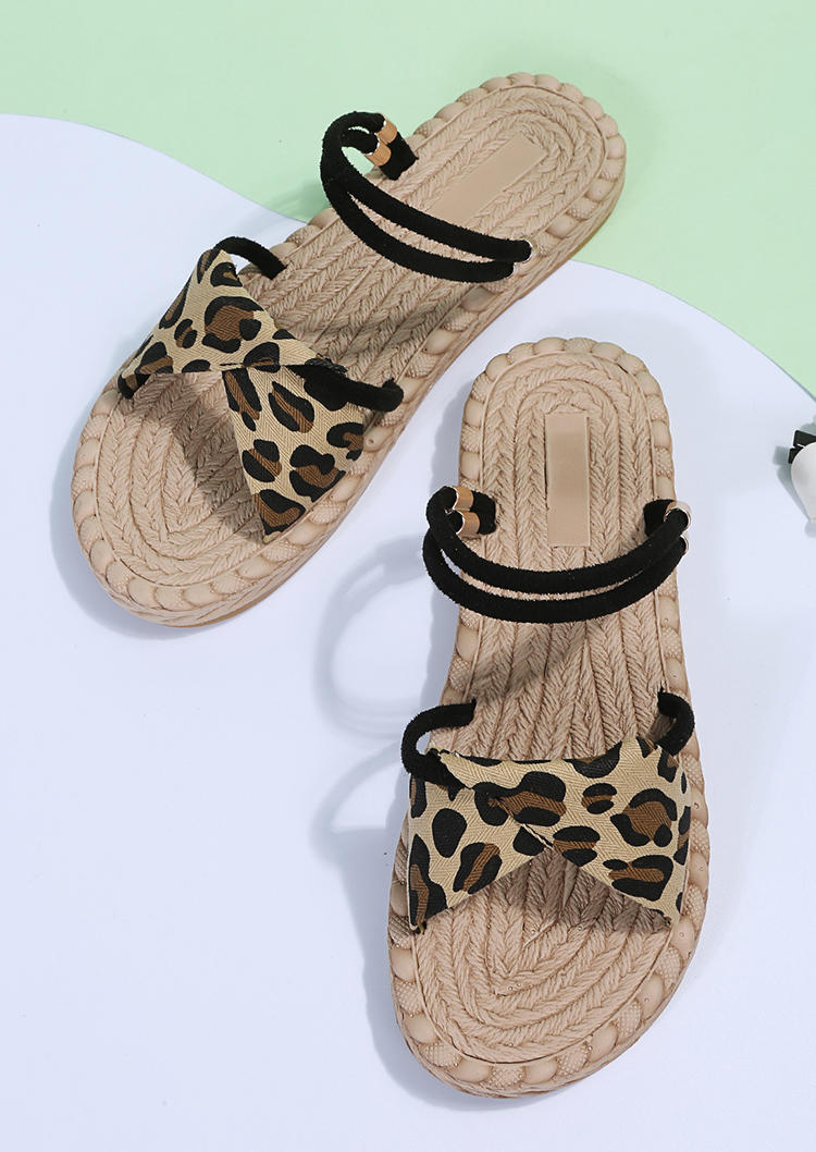 Leopard Slip-On Flat Sandals