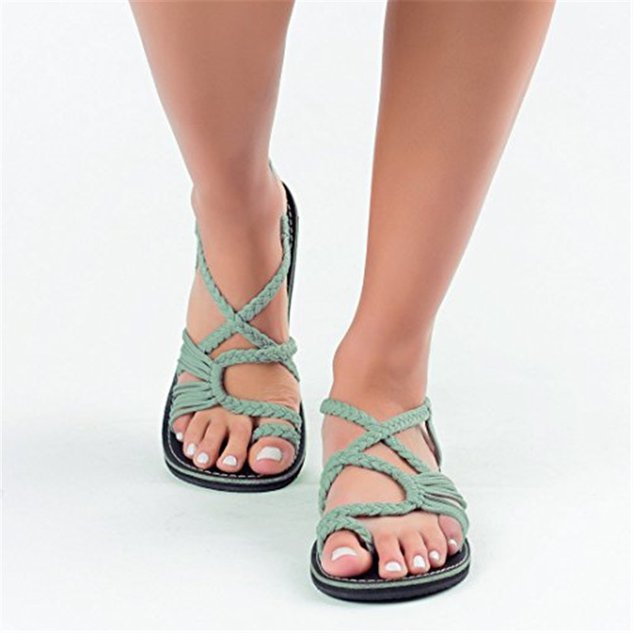 Summer Handmade Breathable Bandage Beach Flat Sandals