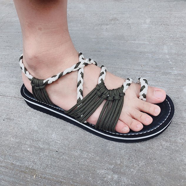 Summer Handmade Breathable Bandage Beach Flat Sandals