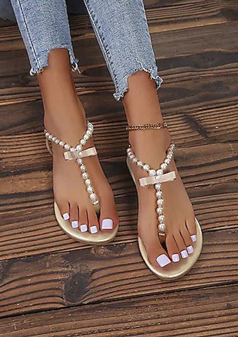 Beading Beach Flat Sandals