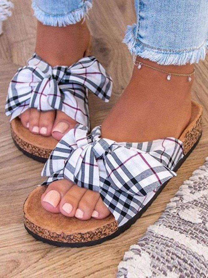 Bowknot home flat with sandals and beach drag