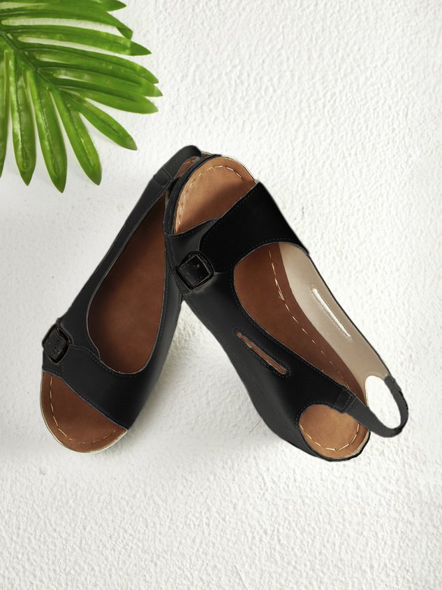 Summer Pink Pu Daily Vintage Sandals
