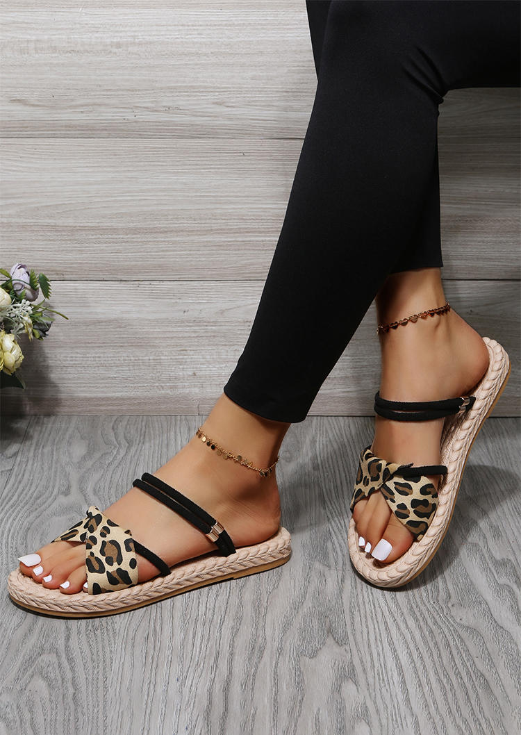 Leopard Slip-On Flat Sandals