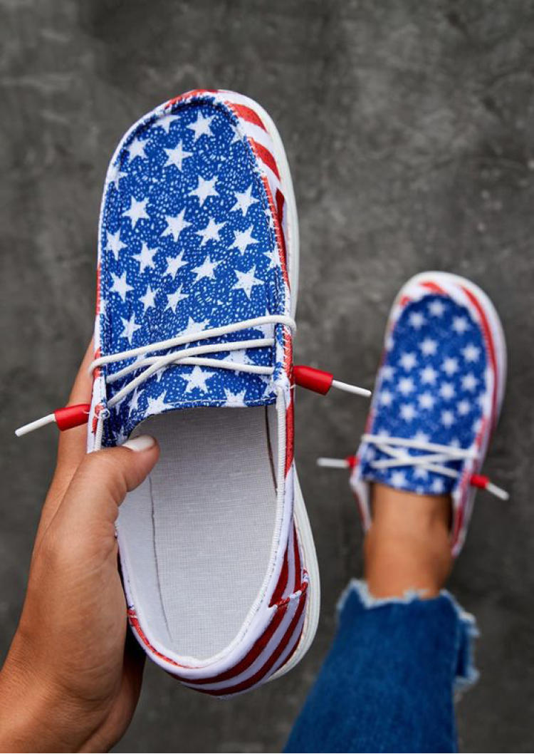 American Flag Lace Up Sneakers