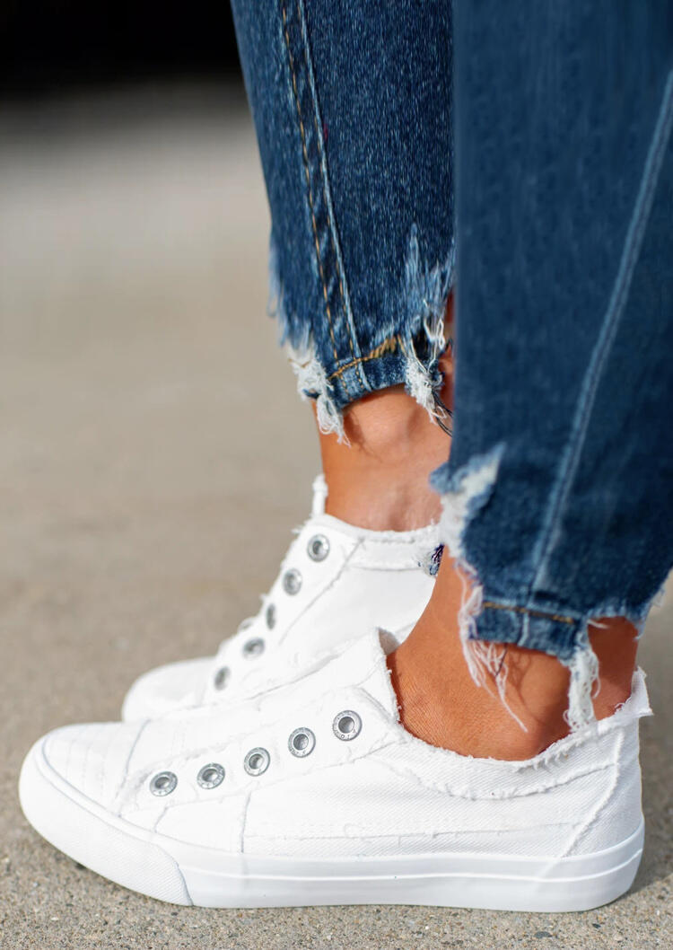 Slip On Round Toe Flat Canvas Sneakers
