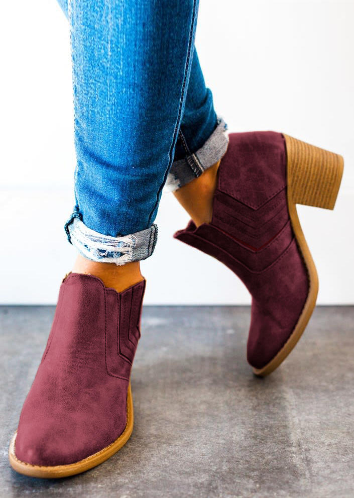 Ruffled Round Toe Heeled Boots