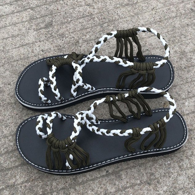 Summer Handmade Breathable Bandage Beach Flat Sandals