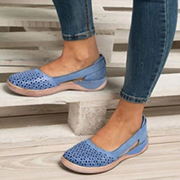Low Heel Leather Summer Sandals