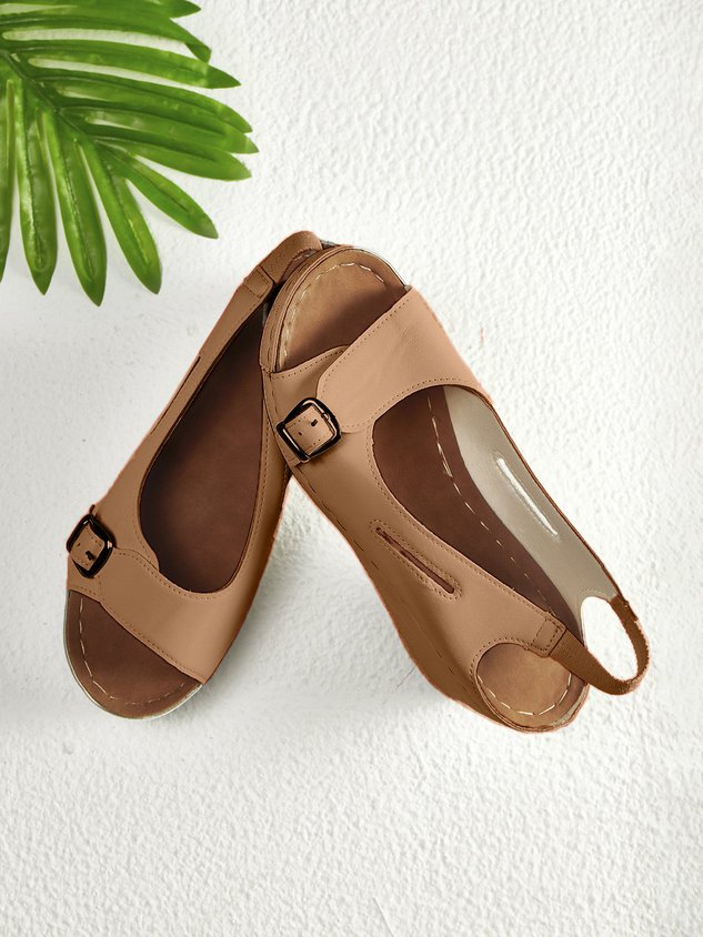 Summer Pink Pu Daily Vintage Sandals