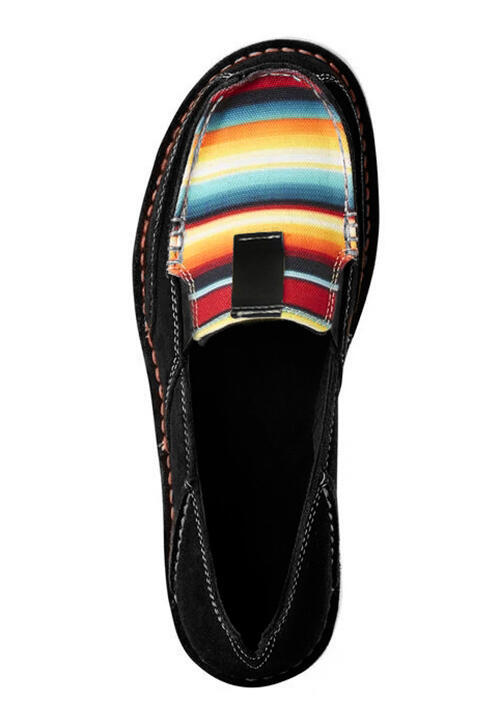 Serape Striped Splicing Flat Canvas Sneakers