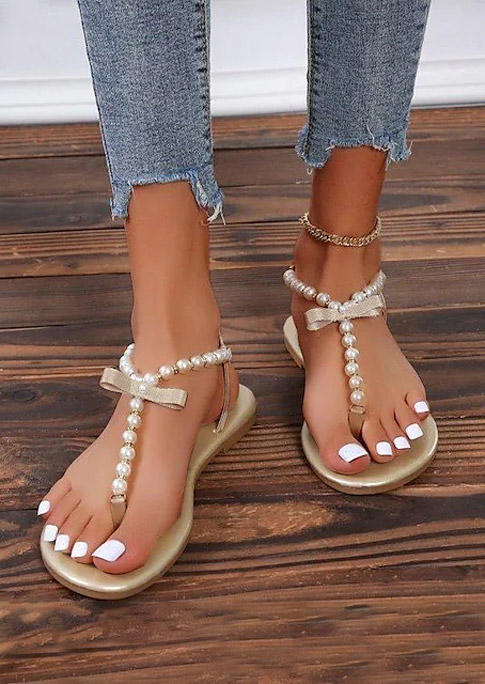 Beading Beach Flat Sandals