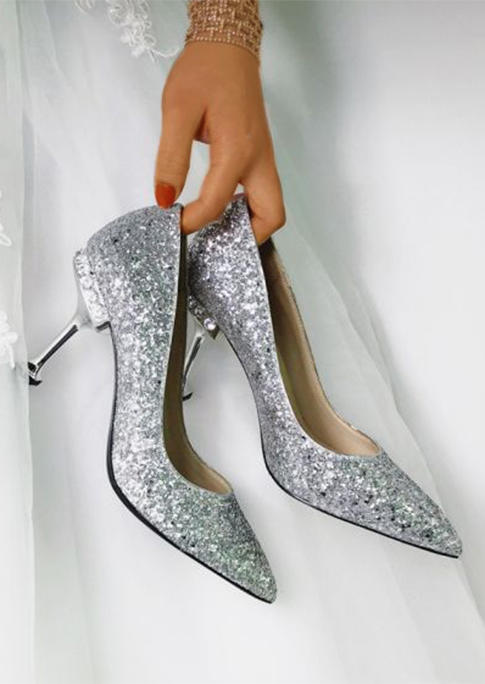 Rhinestone Pointed Toe Heels