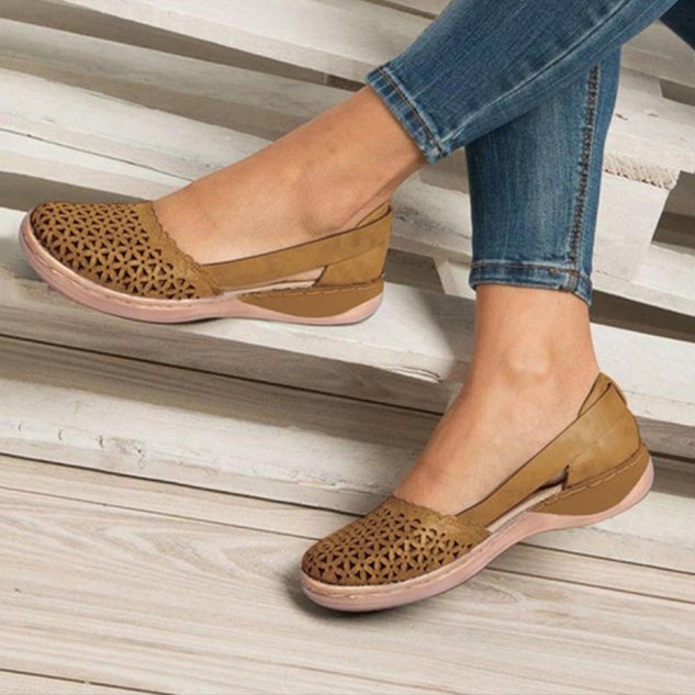 Low Heel Leather Summer Sandals