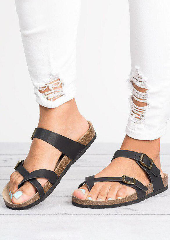 Leopard Pattern Cross Flat Slippers