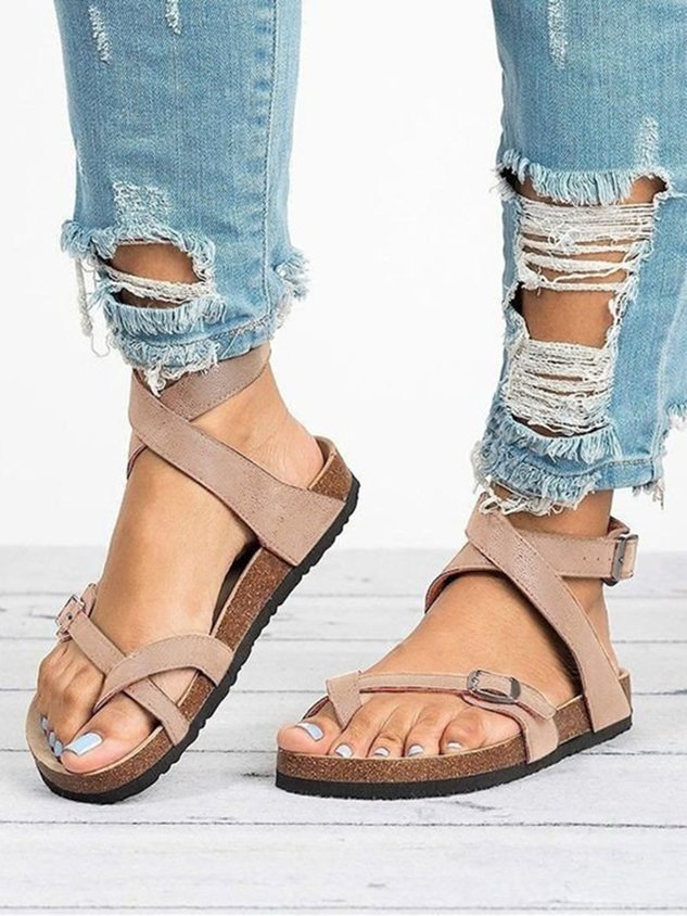 Ladies Thong Platform Roman Sandals