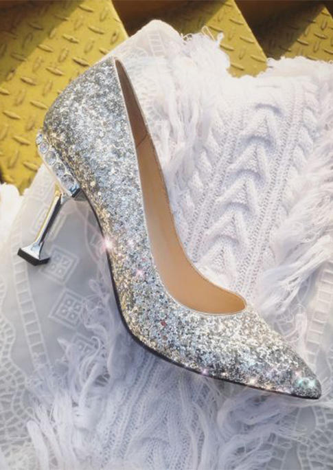 Rhinestone Pointed Toe Heels