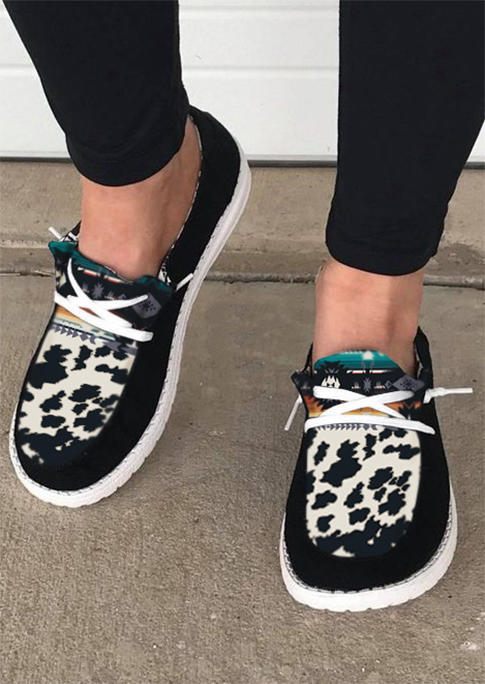 Aztec Cow Slip On Flat Sneakers