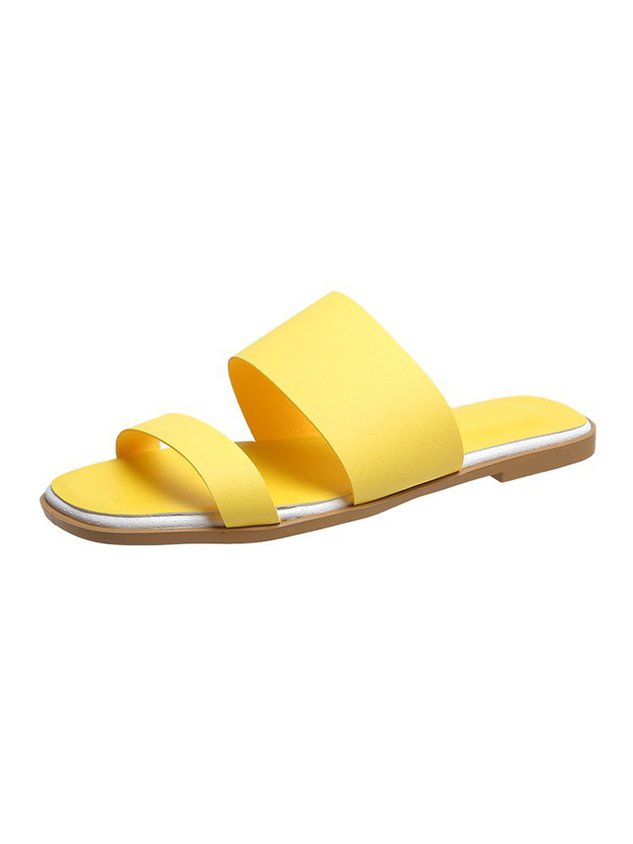 Solid Color Casual Slippers